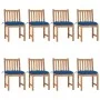 Garden chairs 8 units solid teak wood with cushions by vidaXL, Garden chairs - Ref: Foro24-3073167, Price: 904,48 €, Discount: %