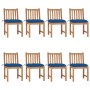 Gartenstühle 8 Einheiten aus massivem Teakholz mit Kissen von vidaXL, Gartenstühle - Ref: Foro24-3073167, Preis: 996,58 €, Ra...