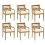 Batavia chairs 6 units solid teak wood with cushions by vidaXL, Garden chairs - Ref: Foro24-3073324, Price: 752,40 €, Discoun...