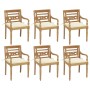 Sillas Batavia 6 unidades madera maciza de teca con cojines de vidaXL, Sillas de jardín - Ref: Foro24-3073324, Precio: 755,50...