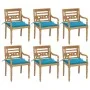 Batavia chairs 6 units solid teak wood with cushions by vidaXL, Garden chairs - Ref: Foro24-3073326, Price: 742,03 €, Discoun...