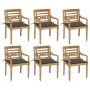 Batavia chairs 6 units solid teak wood with cushions by vidaXL, Garden chairs - Ref: Foro24-3073330, Price: 751,29 €, Discoun...