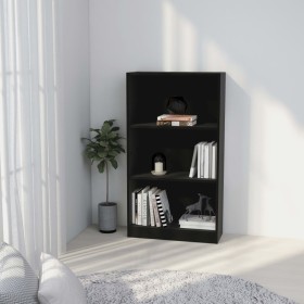 3-tier black plywood shelf 60x24x109cm by vidaXL, Bookcases and shelves - Ref: Foro24-800865, Price: 58,73 €, Discount: %