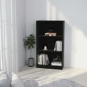3-tier black plywood shelf 60x24x109cm by vidaXL, Bookcases and shelves - Ref: Foro24-800865, Price: 57,81 €, Discount: %