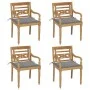 Batavia Stühle 4 Einheiten aus massivem Teakholz mit Kissen von vidaXL, Gartenstühle - Ref: Foro24-3073296, Preis: 503,31 €, ...