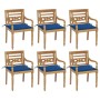 Batavia Stühle 6 Einheiten aus massivem Teakholz mit Kissen von vidaXL, Gartenstühle - Ref: Foro24-3073332, Preis: 752,40 €, ...