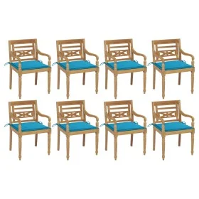 Batavia chairs 8 units solid teak wood with cushions by vidaXL, Garden chairs - Ref: Foro24-3073353, Price: 1,00 €, Discount: %