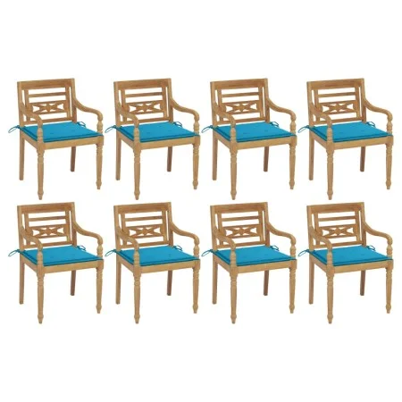 Batavia chairs 8 units solid teak wood with cushions by vidaXL, Garden chairs - Ref: Foro24-3073353, Price: 1,00 €, Discount: %