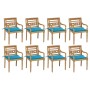 Batavia chairs 8 units solid teak wood with cushions by vidaXL, Garden chairs - Ref: Foro24-3073353, Price: 1,00 €, Discount: %