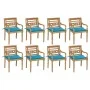 Batavia chairs 8 units solid teak wood with cushions by vidaXL, Garden chairs - Ref: Foro24-3073353, Price: 1,00 €, Discount: %