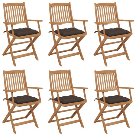 6 Stück klappbare Gartenstühle und Kissen aus massivem Akazienholz von vidaXL, Gartenstühle - Ref: Foro24-3074963, Preis: 340...