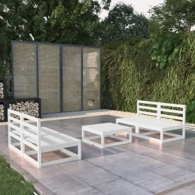 5-teiliges Garten-Lounge-Set aus weißem massivem Kiefernholz von vidaXL, Gartensets - Ref: Foro24-3075240, Preis: 277,05 €, R...