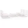 5-teiliges Garten-Lounge-Set aus weißem massivem Kiefernholz von vidaXL, Gartensets - Ref: Foro24-3075240, Preis: 277,05 €, R...