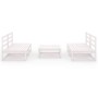 5-teiliges Garten-Lounge-Set aus weißem massivem Kiefernholz von vidaXL, Gartensets - Ref: Foro24-3075240, Preis: 250,32 €, R...