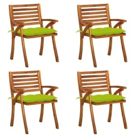 Garden chairs with cushions 4 units solid acacia wood by vidaXL, Garden chairs - Ref: Foro24-3075200, Price: 389,17 €, Discou...