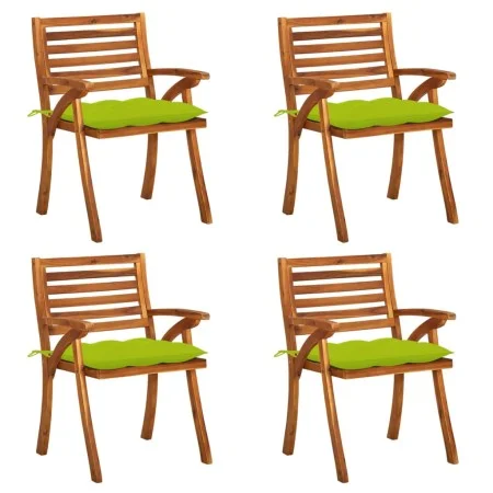 Gartenstühle mit Kissen 4 Einheiten aus massivem Akazienholz von vidaXL, Gartenstühle - Ref: Foro24-3075200, Preis: 419,70 €,...