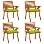 Gartenstühle mit Kissen 4 Einheiten aus massivem Akazienholz von vidaXL, Gartenstühle - Ref: Foro24-3075200, Preis: 419,70 €,...