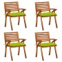 Gartenstühle mit Kissen 4 Einheiten aus massivem Akazienholz von vidaXL, Gartenstühle - Ref: Foro24-3075200, Preis: 513,97 €,...