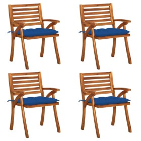Garden chairs with cushions 4 units solid acacia wood by vidaXL, Garden chairs - Ref: Foro24-3075199, Price: 516,65 €, Discou...