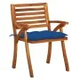 Sillas de jardín con cojines 4 unidades madera maciza de acacia de vidaXL, Sillas de jardín - Ref: Foro24-3075199, Precio: 40...