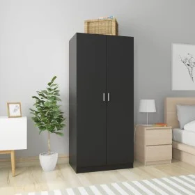 Armario de madera contrachapada negro 80x52x180 cm de vidaXL, Armarios roperos - Ref: Foro24-800622, Precio: 186,65 €, Descue...