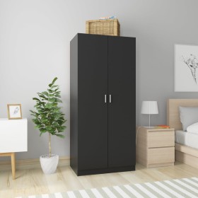 Schwarzer Sperrholzschrank 80x52x180 cm von vidaXL, Kleiderschränke - Ref: Foro24-800622, Preis: 202,11 €, Rabatt: %