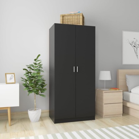 Schwarzer Sperrholzschrank 80x52x180 cm von vidaXL, Kleiderschränke - Ref: Foro24-800622, Preis: 202,11 €, Rabatt: %
