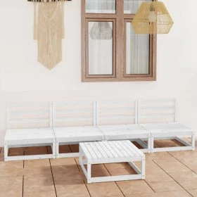 5-piece garden lounge set white solid pine wood by vidaXL, Garden sets - Ref: Foro24-3075345, Price: 277,05 €, Discount: %