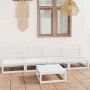 5-piece garden lounge set white solid pine wood by vidaXL, Garden sets - Ref: Foro24-3075345, Price: 250,32 €, Discount: %