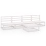 5-teiliges Garten-Lounge-Set aus weißem massivem Kiefernholz von vidaXL, Gartensets - Ref: Foro24-3075345, Preis: 250,32 €, R...