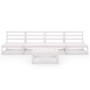 5-teiliges Garten-Lounge-Set aus weißem massivem Kiefernholz von vidaXL, Gartensets - Ref: Foro24-3075345, Preis: 250,32 €, R...