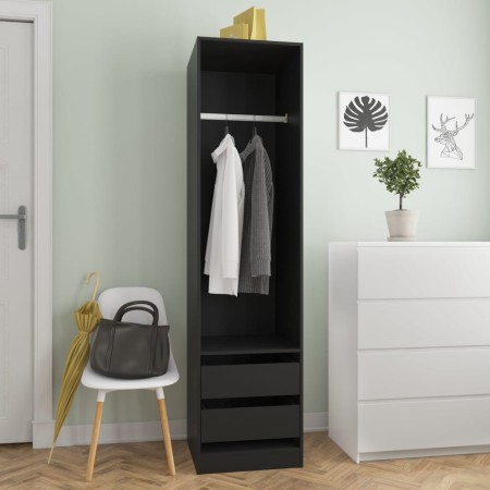 Schwarzer Sperrholzschrank mit Schubladen 50x50x200 cm von vidaXL, Kleiderschränke - Ref: Foro24-800613, Preis: 142,49 €, Rab...
