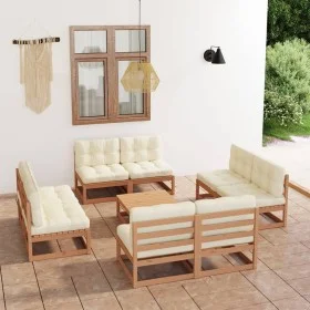 Garden furniture 9 pieces with cushions made of solid pine wood by vidaXL, Garden sets - Ref: Foro24-3076327, Price: 900,66 €...