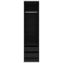 Armario con cajones de madera contrachapada negro 50x50x200 cm de vidaXL, Armarios roperos - Ref: Foro24-800613, Precio: 148,...