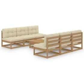 Garden furniture 7 pieces with cushions made of solid pine wood by vidaXL, Garden sets - Ref: Foro24-3076367, Price: 661,83 €...