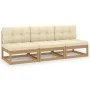 3-seater garden sofa with solid pine wood cushions by vidaXL, Outdoor sofas - Ref: Foro24-3076352, Price: 304,97 €, Discount: %