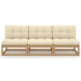 3-Sitzer-Gartensofa mit Kissen aus massivem Kiefernholz von vidaXL, Outdoor-Sofas - Ref: Foro24-3076352, Preis: 308,86 €, Rab...