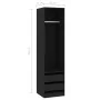 Black plywood cabinet with drawers 50x50x200 cm by vidaXL, Wardrobes - Ref: Foro24-800613, Price: 131,44 €, Discount: %