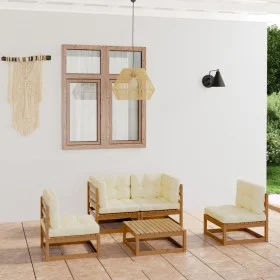5-piece garden furniture set with solid pine wood cushions by vidaXL, Garden sets - Ref: Foro24-3076437, Price: 507,16 €, Dis...