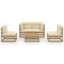 Juego de muebles de jardín 5 pzas y cojines madera pino maciza de vidaXL, Conjuntos de jardín - Ref: Foro24-3076437, Precio: ...