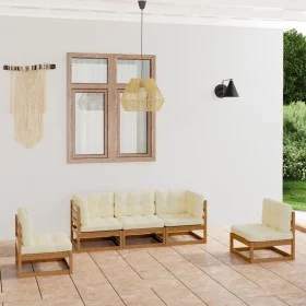 5-piece garden furniture set with solid pine wood cushions by vidaXL, Garden sets - Ref: Foro24-3076442, Price: 526,56 €, Dis...