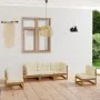 5-piece garden furniture set with solid pine wood cushions by vidaXL, Garden sets - Ref: Foro24-3076442, Price: 526,56 €, Dis...