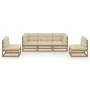5-teiliges Gartenmöbel-Set mit Kissen aus massivem Kiefernholz von vidaXL, Gartensets - Ref: Foro24-3076442, Preis: 526,56 €,...