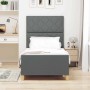 Estructura de cama con cabecera Gris oscuro 90 x 200 cm tela