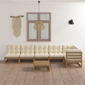 Garden furniture 7 pieces with cushions made of solid pine wood by vidaXL, Garden sets - Ref: Foro24-3076622, Price: 767,29 €...