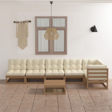 Gartenmöbel 7-teilig mit Kissen aus massivem Kiefernholz von vidaXL, Gartensets - Ref: Foro24-3076622, Preis: 767,29 €, Rabat...