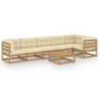 Gartenmöbel 7-teilig mit Kissen aus massivem Kiefernholz von vidaXL, Gartensets - Ref: Foro24-3076622, Preis: 767,29 €, Rabat...