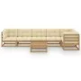 Garden furniture 7 pieces with cushions made of solid pine wood by vidaXL, Garden sets - Ref: Foro24-3076622, Price: 767,29 €...