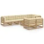 Gartenmöbel-Set 9-teilig und Kissen aus massivem Kiefernholz von vidaXL, Gartensets - Ref: Foro24-3076712, Preis: 1,00 €, Rab...