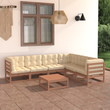 Gartenmöbel-Set 7-tlg. Kissen aus honigbraunem Kiefernholz von vidaXL, Gartensets - Ref: Foro24-3076792, Preis: 767,29 €, Rab...